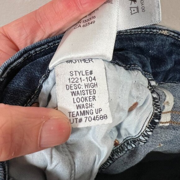 Mother High Waisted Looker Jeans Size 25 Teaming Up Dark Wash Skinny Leg Denim - Picture 11 of 11